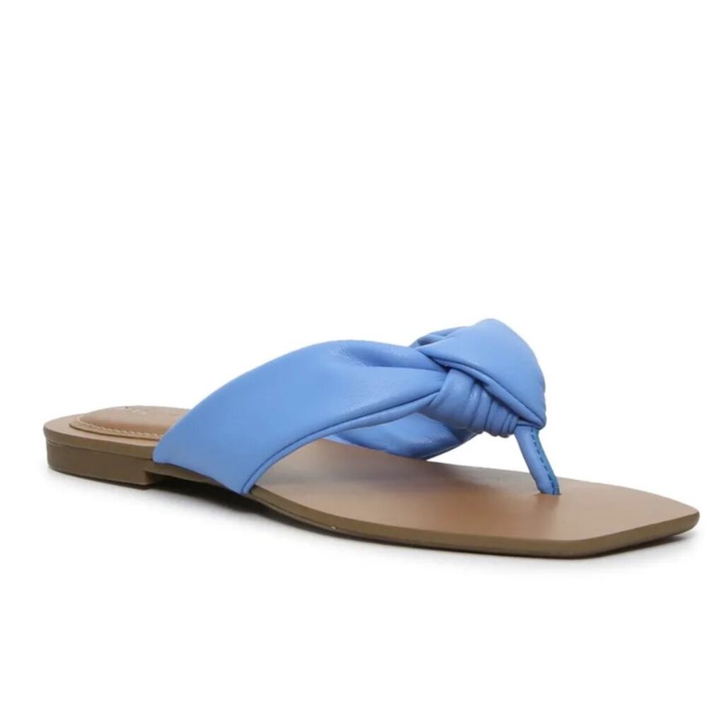 Marc Fisher Baler Puffy Thong Sandal Knotted Design Periwinkle Blue Size 10